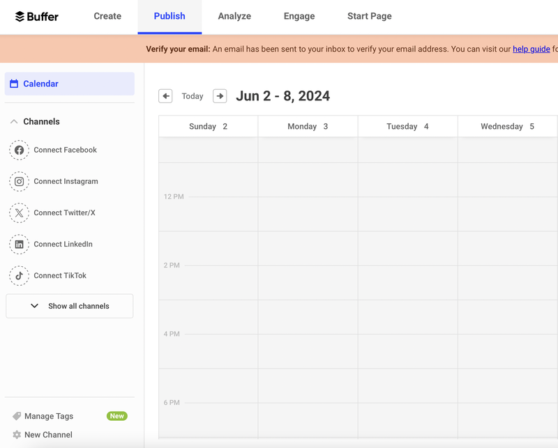 Пример использования Buffer для управления контент-планом и аналитики