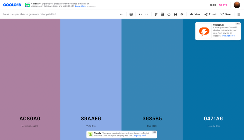 Сервіс для підбору кольорової гами
