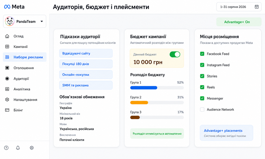 Підказки аудиторії, розподіл бюджету та автоматичні плейсменти